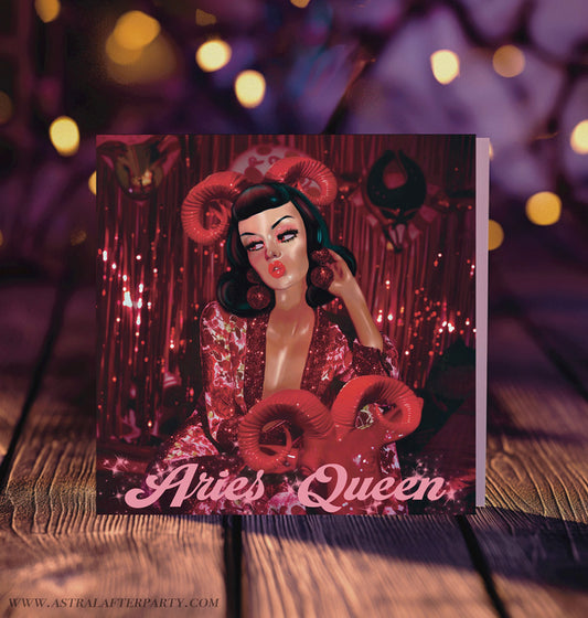 Aries Queen Greetings Card