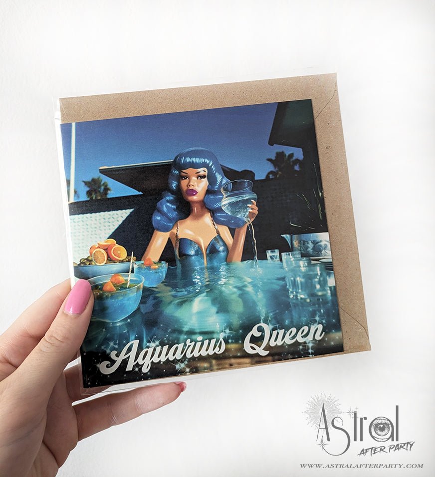 Aquarius Queen Greetings Card